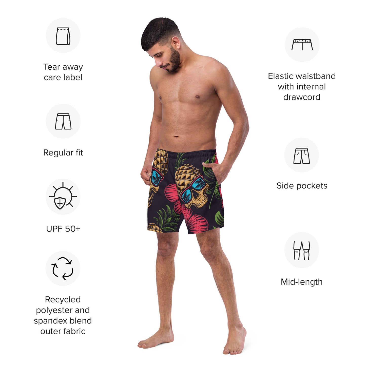 Aloha Pineapple Swim Trunks