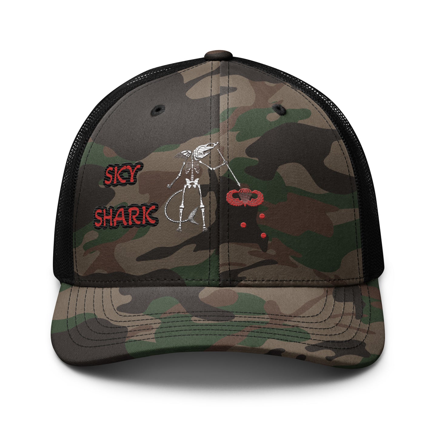 Sky Shark Pirate Camouflage trucker hat