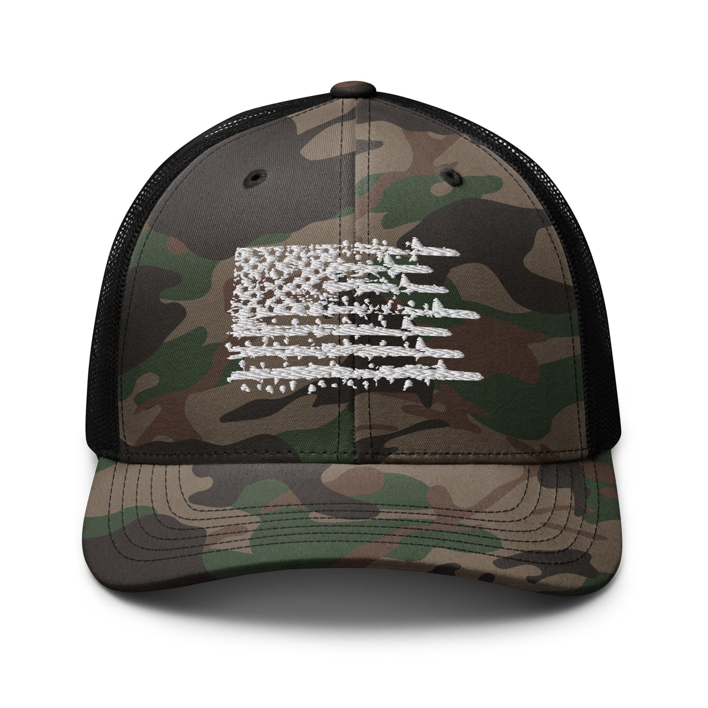 Airborne US Flag Camouflage trucker hat