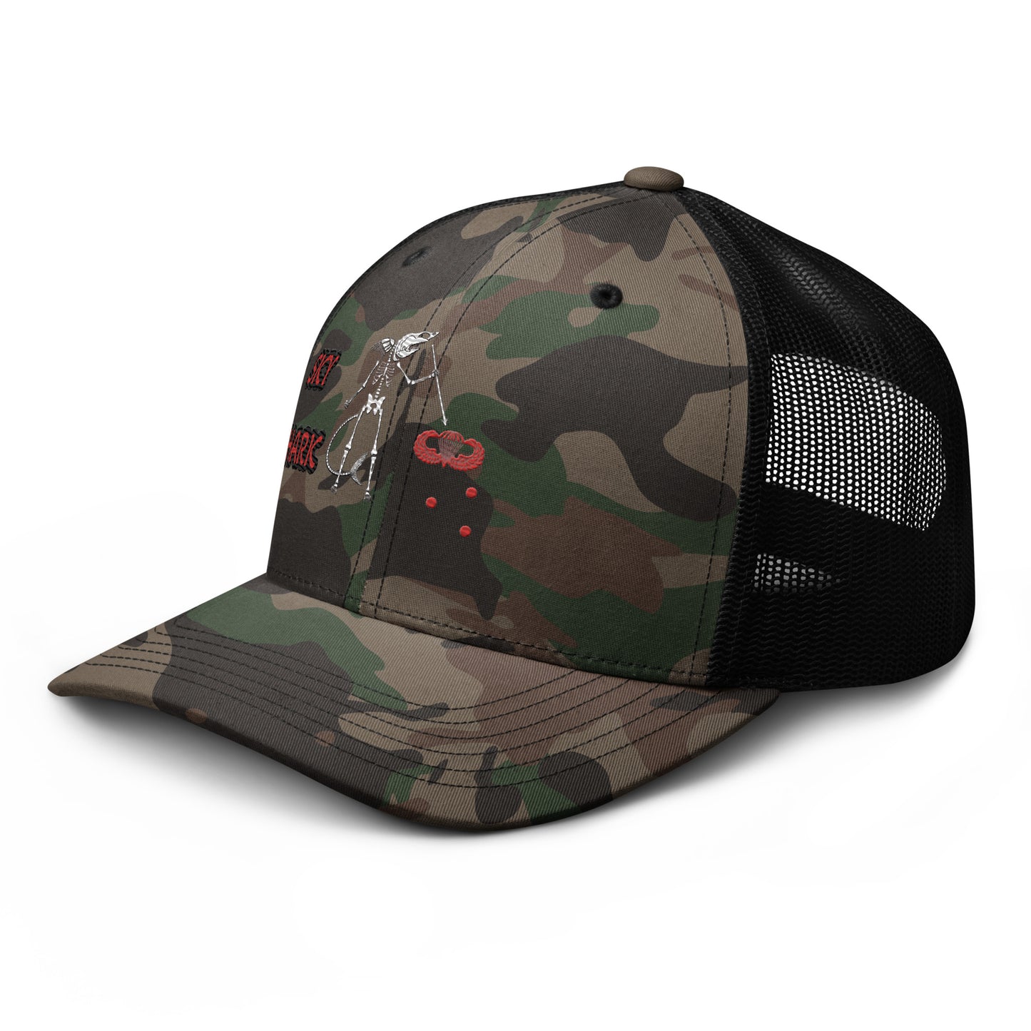 Sky Shark Pirate Camouflage trucker hat