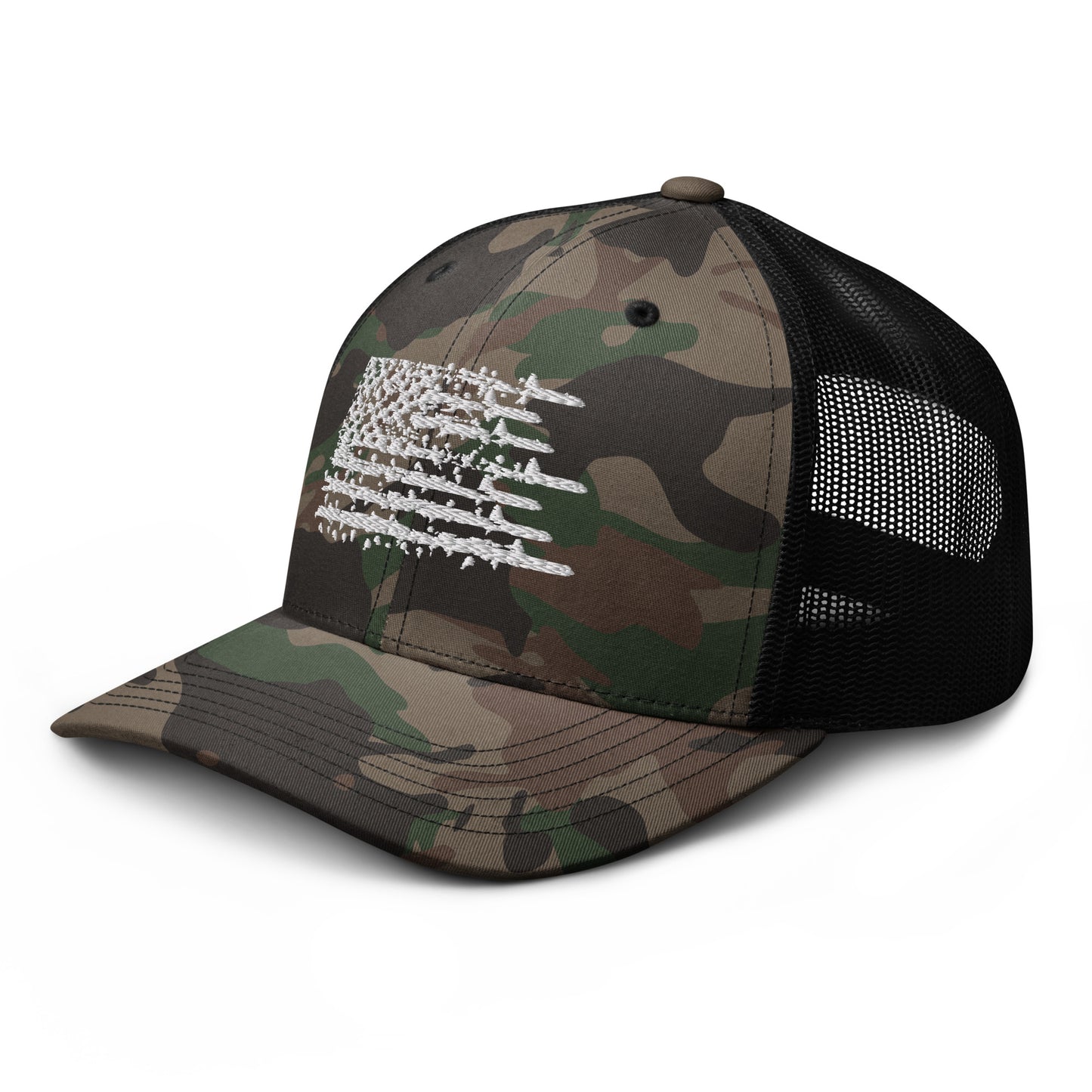 Airborne US Flag Camouflage trucker hat