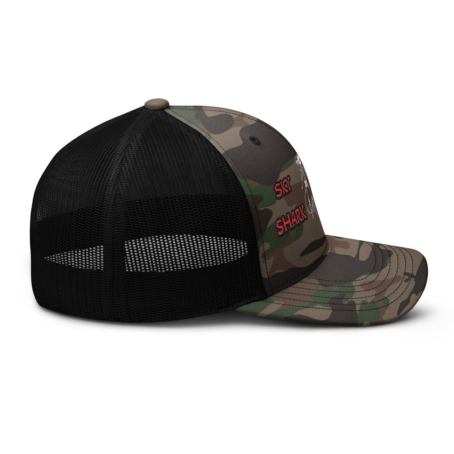 Sky Shark Pirate Camouflage trucker hat