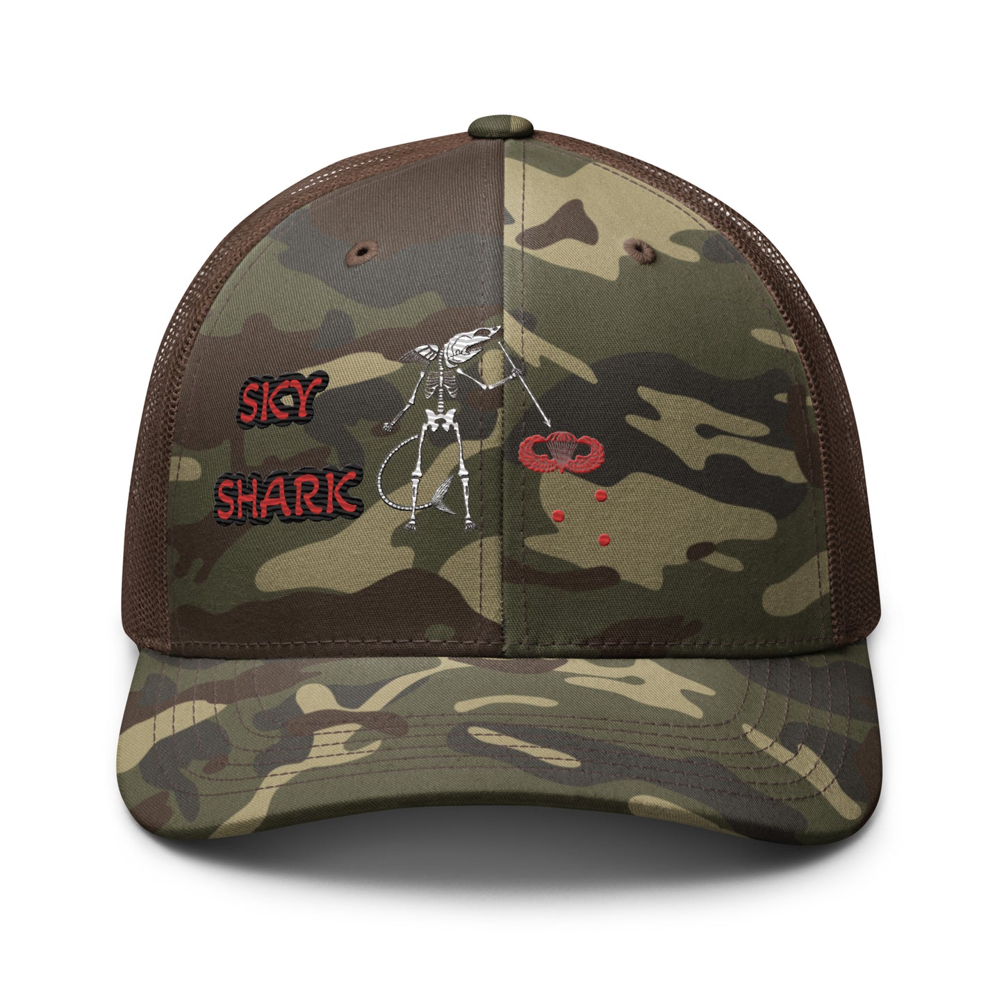 Sky Shark Pirate Camouflage trucker hat