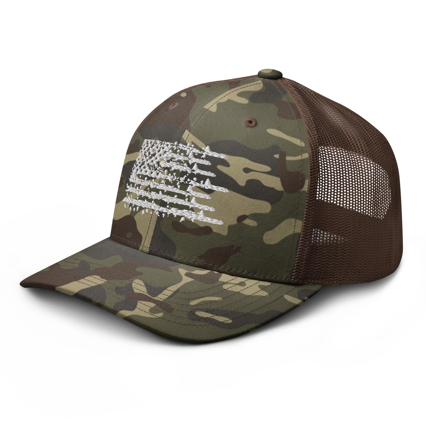 Airborne US Flag Camouflage trucker hat