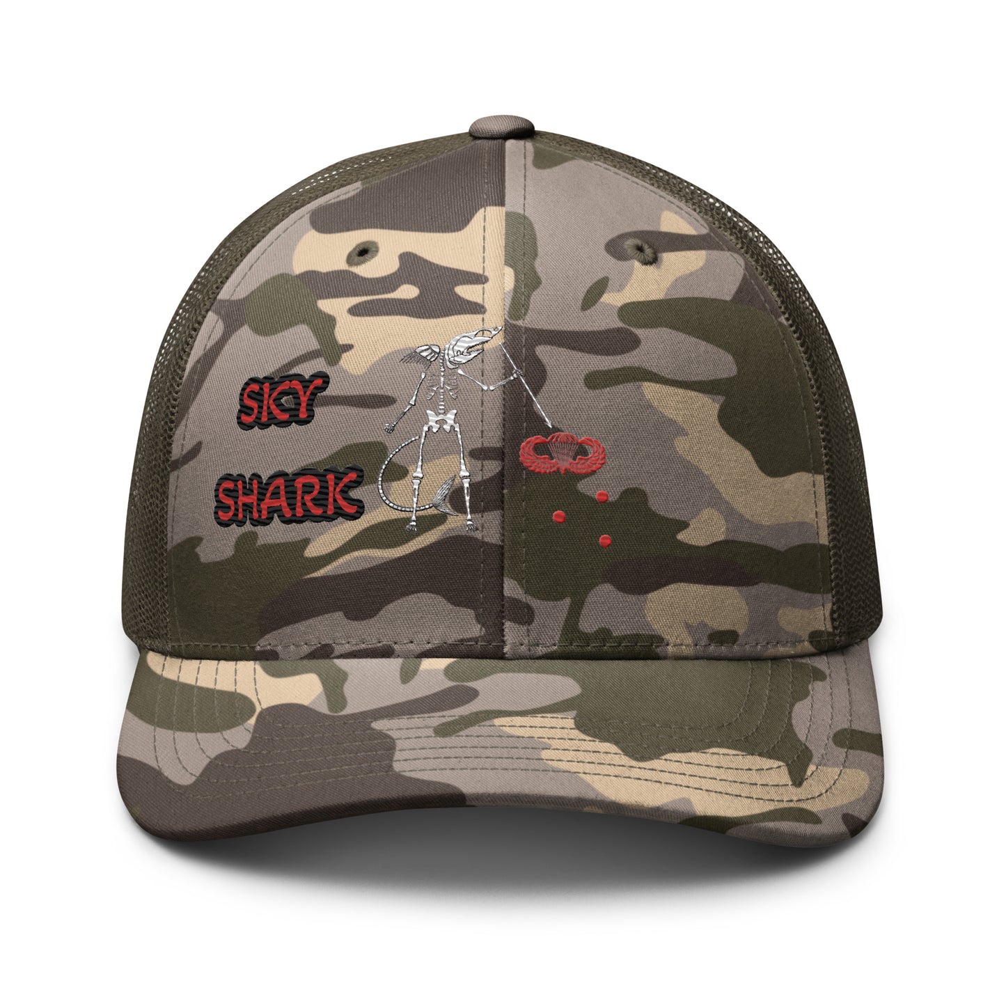 Sky Shark Pirate Camouflage trucker hat