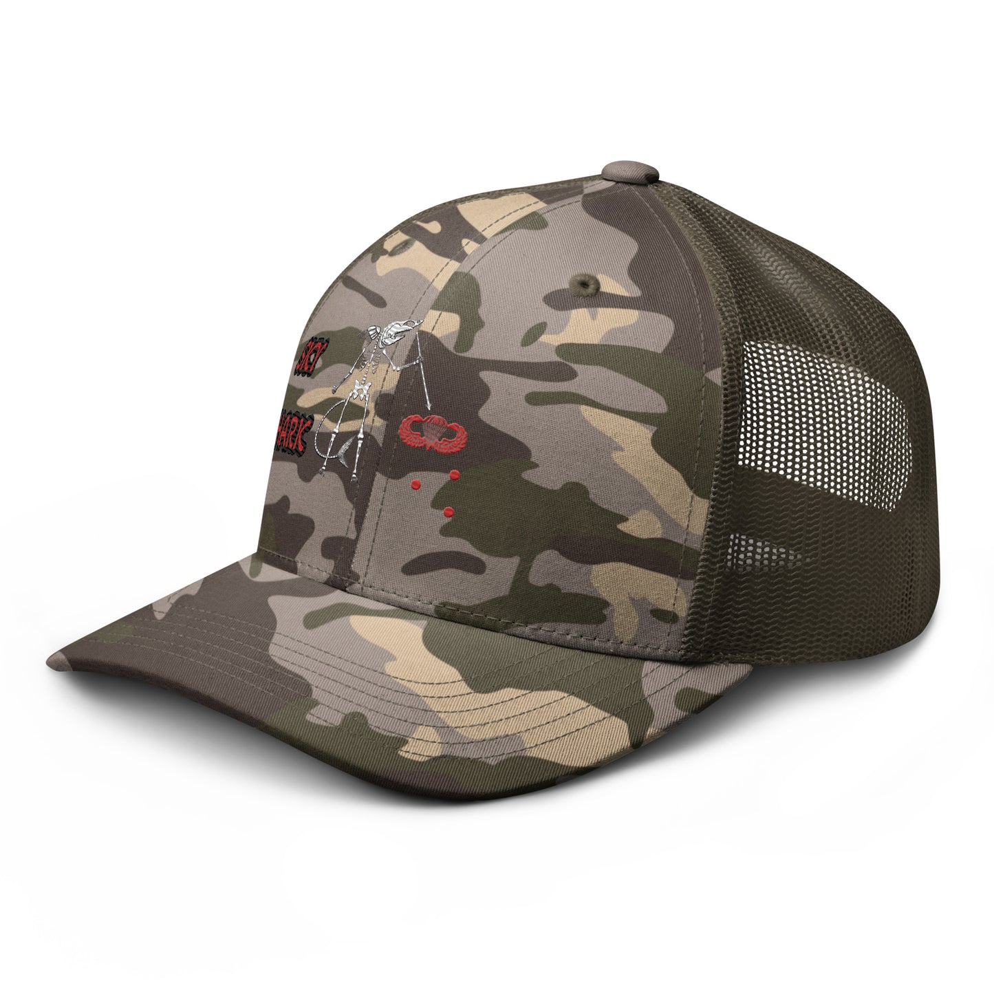 Sky Shark Pirate Camouflage trucker hat