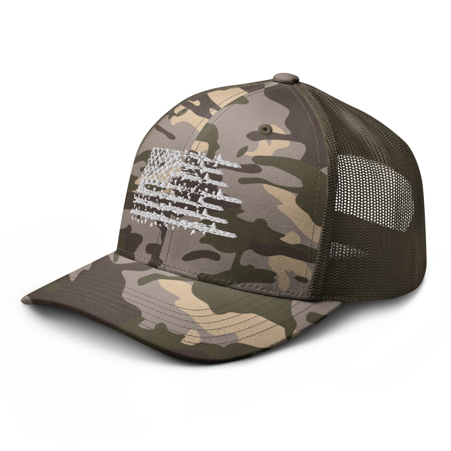 Airborne US Flag Camouflage trucker hat