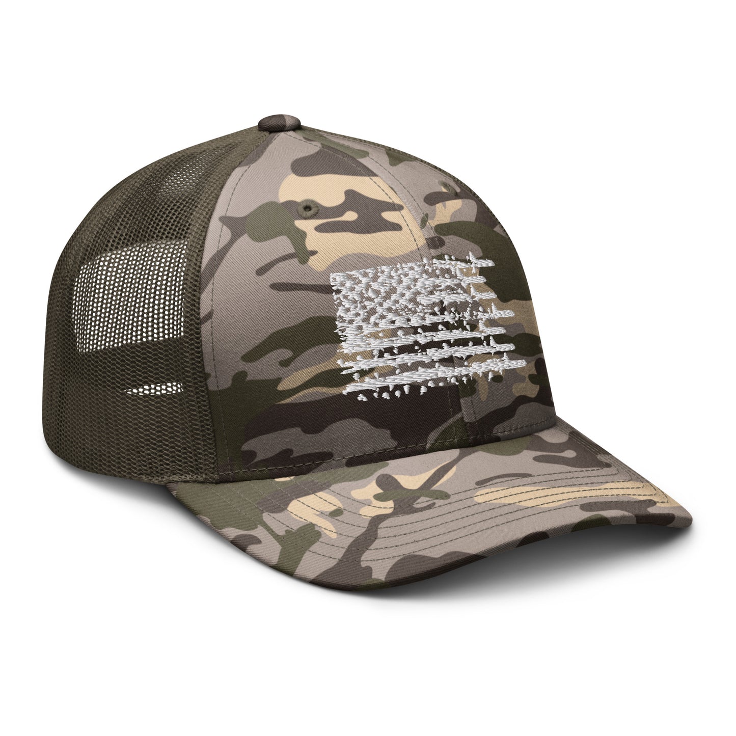 Airborne US Flag Camouflage trucker hat