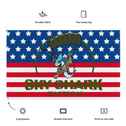 Sky Shark Tactical Patriotic Flag