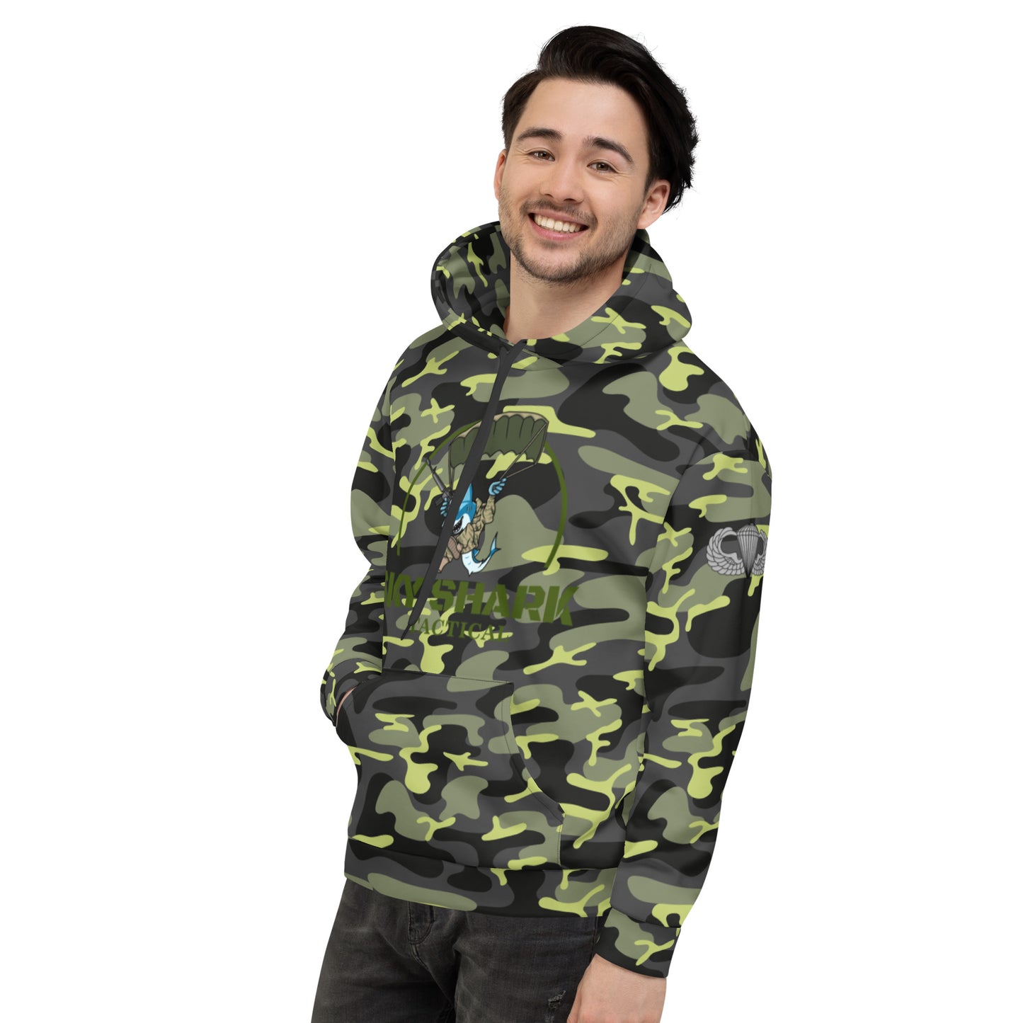 Jungle Camo Sky Shark Hoodie